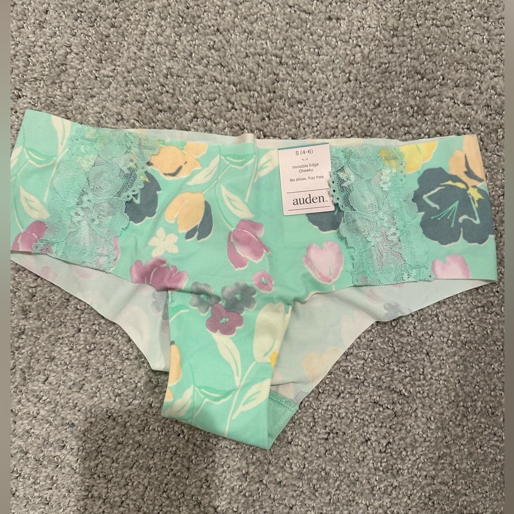 Green Floral Cheeky Panties Size S NWT